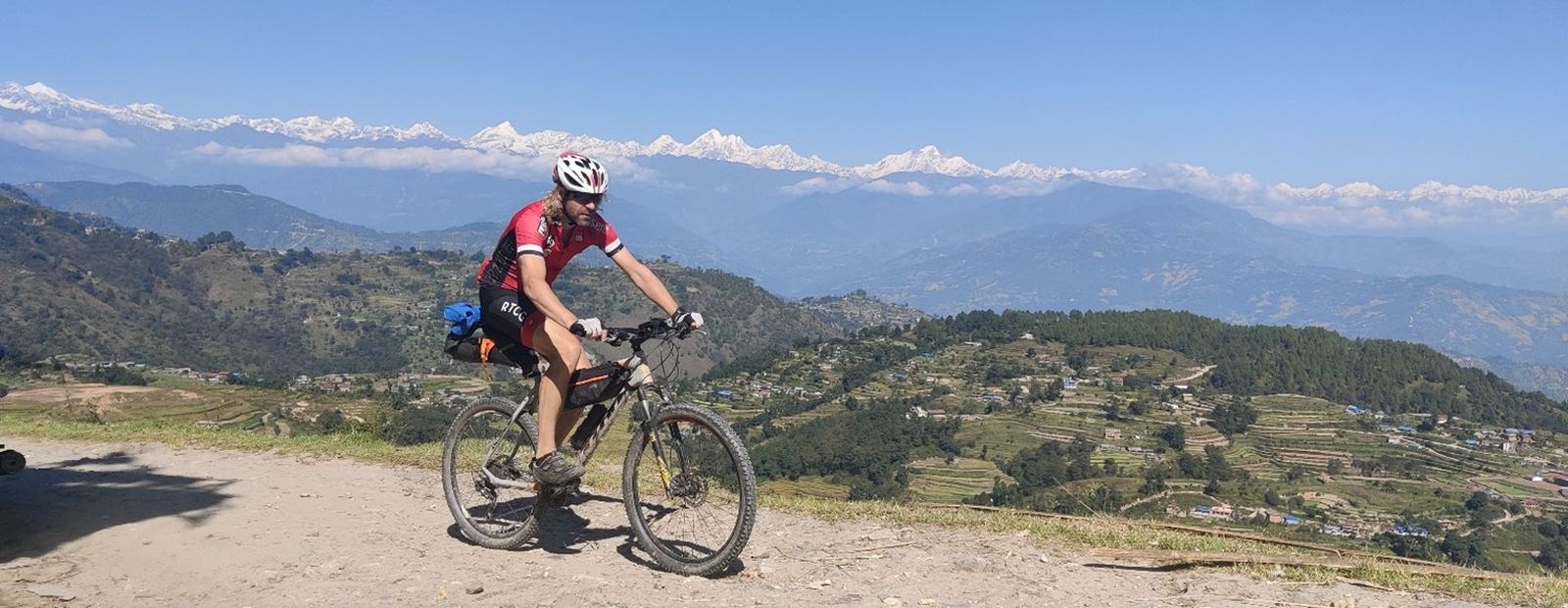 Panorama van het Himalayagebergte in Nepal